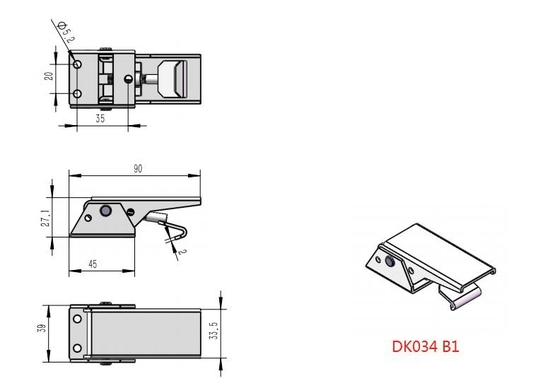 Fermo leva regolabile d'acciaio DK034B1 per le applicazioni industriali resistenti